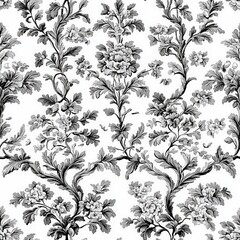 Elegant Symmetrical Flora Seamless Pattern Design