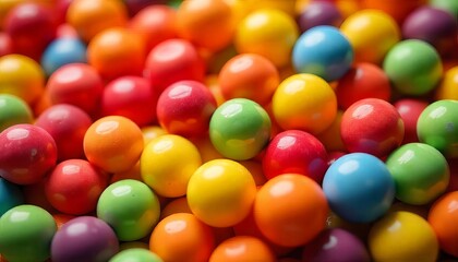 Fototapeta premium Rainbow Gumballs with a Shiny, Textured Look