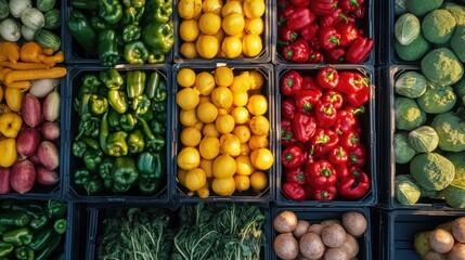 Vibrant Agricultural Produce in Warehouse Display