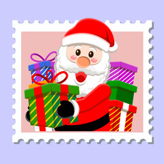 Santa Claus brings a gift box