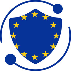 Security Icon in European Union Flag