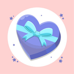 wrap a heart-shaped gift with a ribbon