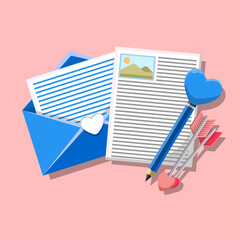 illustration of envelope with pen and paper