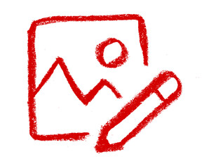 Image Edit Graphic Design Related Icon Crayon Chalk Drawing Vector
