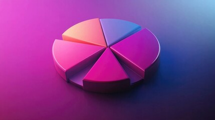 Obraz premium Colorful Pie Chart on Gradient Background