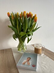 coffee and tulips