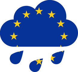 European Union flag on Rain Drops Icon