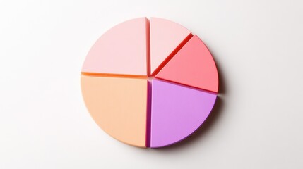 Fototapeta premium Colorful Pie Chart with Sections on White Background
