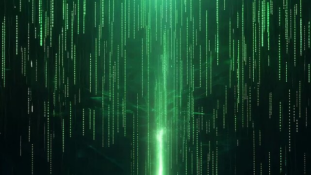 Data matrix simulation UI with cutting-edge digital environment