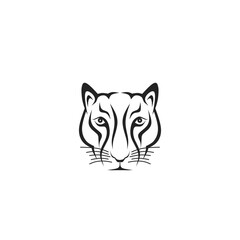 Tiger face illustration vector design, featuring bold lines and minimalist style. Perfect for design projects, tattoos, or branding needs.