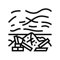 debris from hurricane hurricane disaster line icon vector. debris from hurricane hurricane disaster sign. isolated contour symbol black illustration