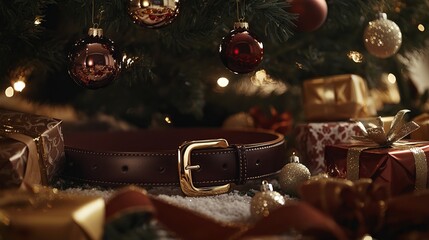 Celebrate the festive season with this charming Christmas background. A beautifully decorated Christmas tree stands tall, surrounded by shimmering ornaments and twinkling lights