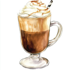 coffee drink watercolor clipart illustration
