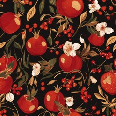seamless pattern pomegranate 