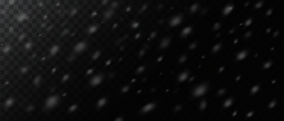 Snowflake design. Winter. Snowfall. White and blue. Scattered snowflakes. December theme. Snowy landscape. Hurricane. Vector Snow
