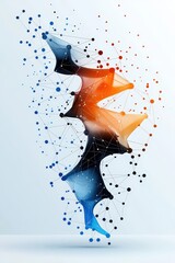 A colorful, abstract image of a line with a blue and orange section