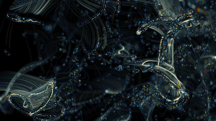 Abstract underwater organics in blue colors. Overlay background wallpaper. Luxury Texture Design. Stylish fashion backdrop. 