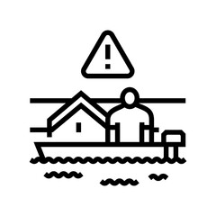 rescue operation hurricane disaster line icon vector. rescue operation hurricane disaster sign. isolated contour symbol black illustration