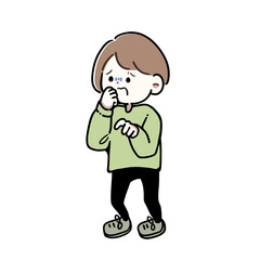 怯えている女性のイラスト