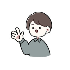 説明している男性のイラスト