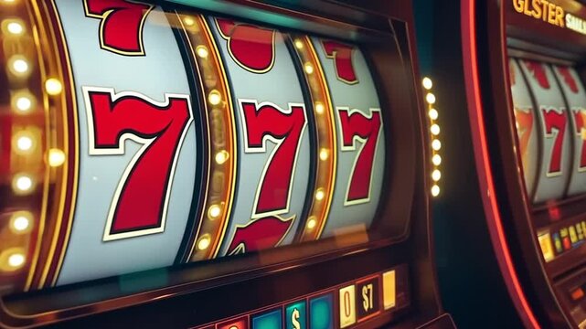 Slot machine wins the jackpot 777 in casino