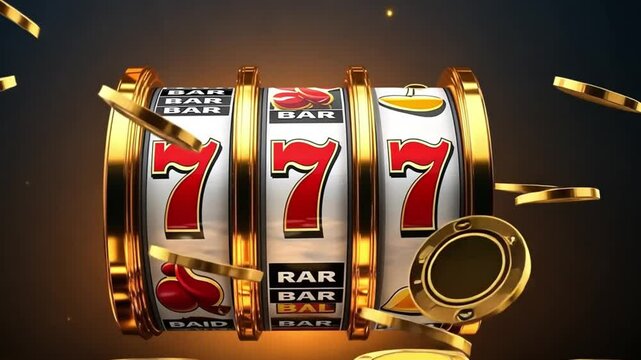 Slot machine wins the jackpot 777 in casino