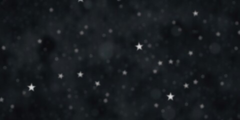 Obraz premium Soft focus watercolor texture of a night sky with stars and constellations in shades of black and gray, starry night, nebula, mysterious