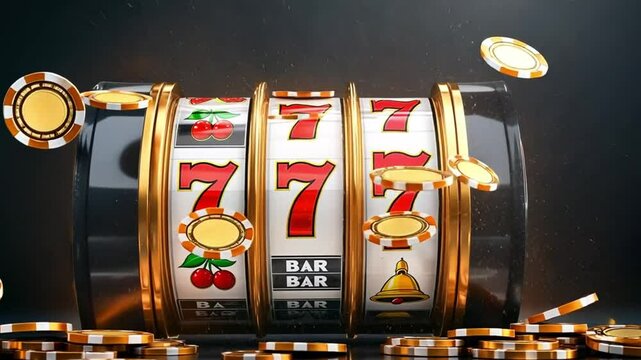 Slot machine wins the jackpot 777 in casino