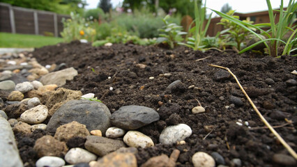 vegetable garden with soil