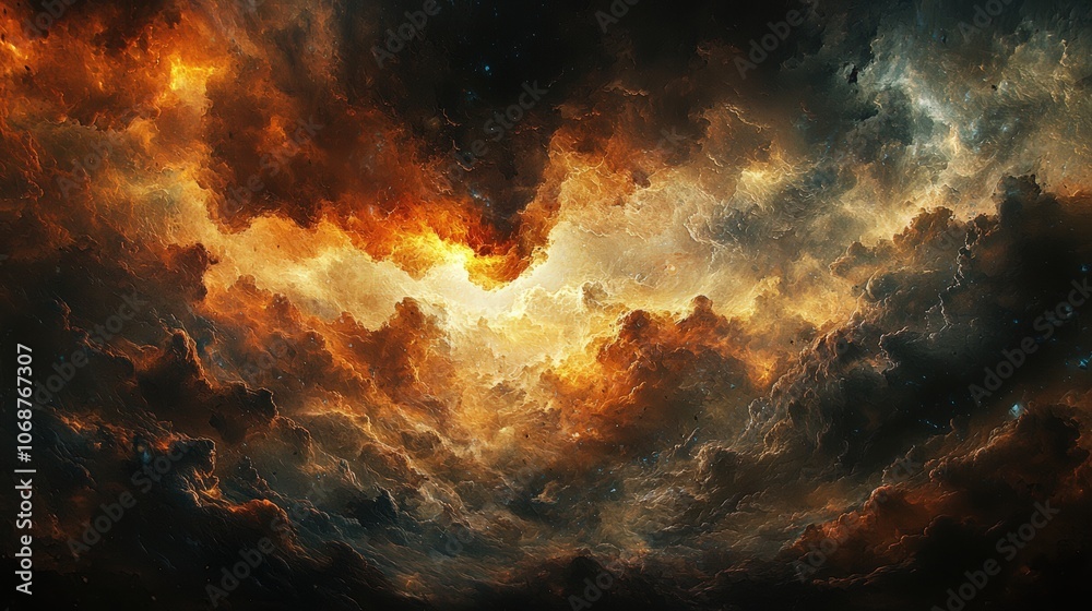 Canvas Prints fiery clouds in space