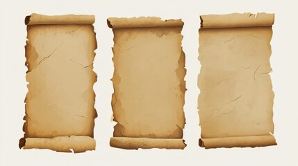 Vintage Paper Scrolls: Old Parchment Texture Background