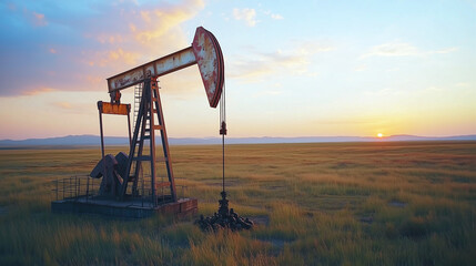 The change in oil prices caused by the war. Oil price cap concept. Oil drilling derricks at desert oilfield.. Oil pump oil rig energy industrial machine. Generative AI.