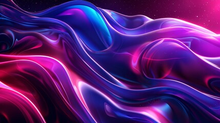 Obraz premium Abstract digital art featuring swirling pink and blue light with texture like fabric. 
