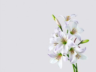 Grey and white freesia flowers arrangement, grey and white flowers, flower vases