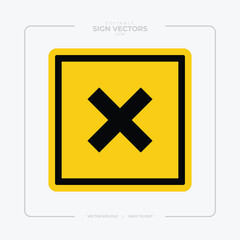 Obraz premium Warning, caution and dangerous area alert attention isolated vector signs and plates. Danger yellow signs for safety, hazard shock, keep out and caution warning and risk zone symbols on sign plates