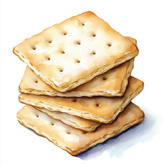Crackers watercolor clipart illustration