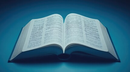 Obraz premium Open Book with Pages Displayed and Text Visible