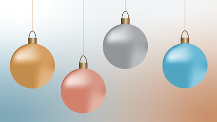 Pastel Fristed Ornaments on a Gradient Background 