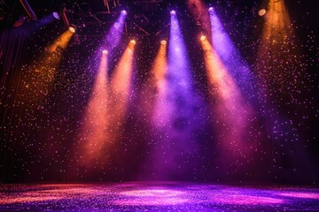 Stage lights in the dark