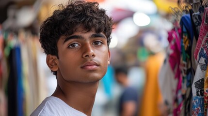 Young Entrepreneur Showcasing Recycled Fashion Ideas