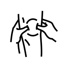 knees massage therapy line icon vector. knees massage therapy sign. isolated contour symbol black illustration