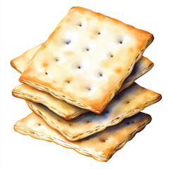 Crackers watercolor clipart illustration
