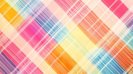 Fototapeta premium A colorful plaid background with a rainbow of colors