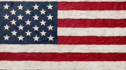 Naklejka premium Waving American flag with red, white, and blue stripes and stars, a symbol of the United States