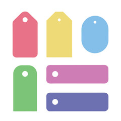 Colorful Blank Tag Vector Illustration Collection.
