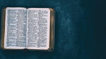 Obraz premium Open Book on Blue Background for Education and Learning