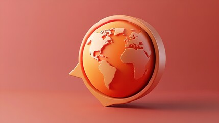 Explore the World: Eye-Catching 3D Globe Speech Bubble Design for Dynamic Sports Interior Posters and Inspiring Wall Art