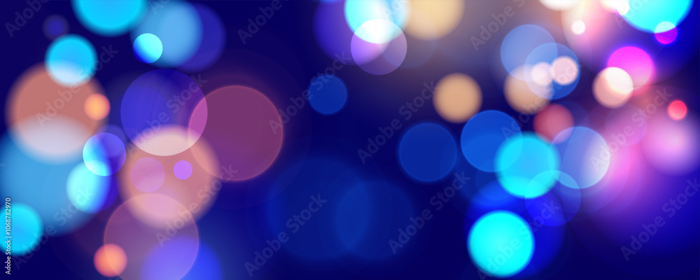 Aufkleber bright bokeh lights. festive abstract blurred background. vibrant defocused glowing lights effect. g