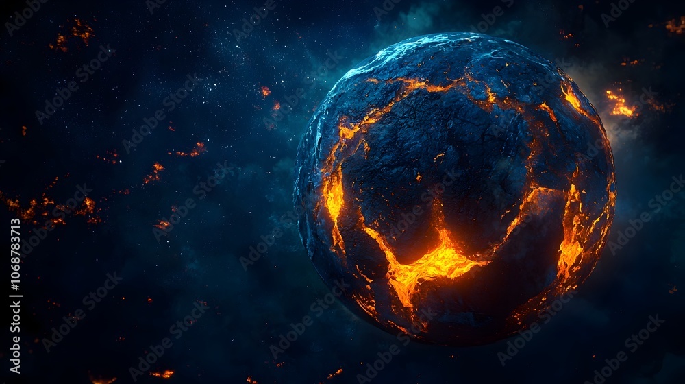 Canvas Prints glowing planet earth symbolizing the raw power of the core