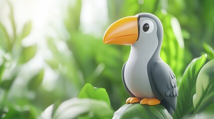 Naklejka premium Vibrant Parrot Figurine in Natural Sunlight